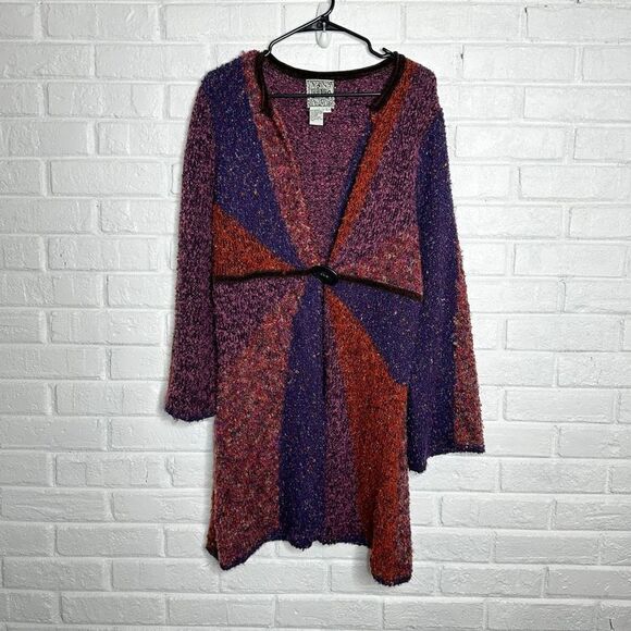 No Brand Sweaters - Curio Duster Cardigan Sweater Colorful Boho Size Large